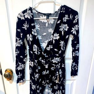 Black and white floral cardigan